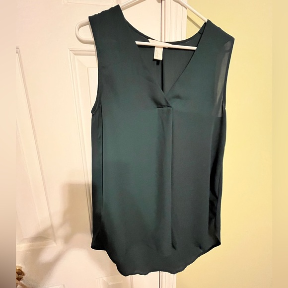 All Conscious Hunter Green Sleeveless Blouse, Size 10 - Picture 8 of 9